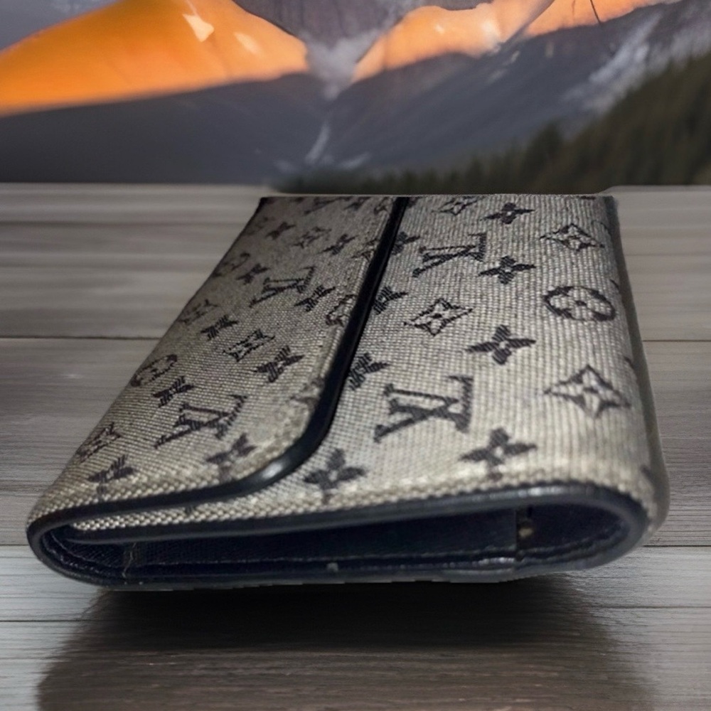 Louis Vuitton Authentic Monogram Navy Mini Lin Continental LV Dust bag & ribbon - Picture 5 of 12